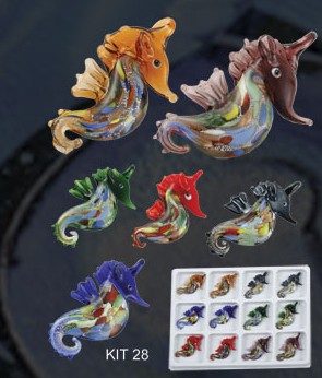 Murano Sea Horse (Sold in 12 pcs per package, assorted colors)