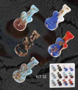 Murano Pendant Guitar (Sold in 12 pcs per package, assorted colors)