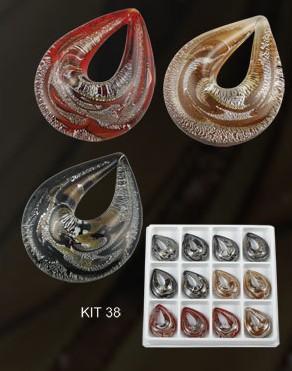 Murano Tear Drop (Sold in 12 pcs per package, assorted colors)