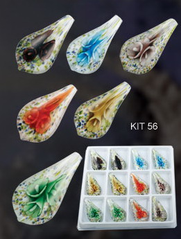 Murano Tongue With Trumpetflower (Sold in 12 pcs per package, assorted colors)