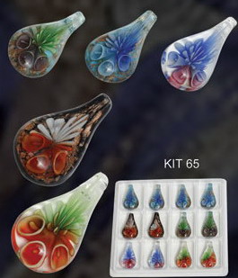 Murano Tongue With Trumpetflower (Sold in 12 pcs per package, assorted colors)