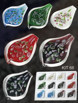 Murano Tongue With Colored Spots (Sold in 12 pcs per package, assorted colors)