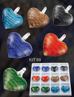 Murano Heart (Sold in 12 pcs per package, assorted colors)