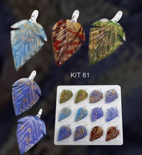 Murano Gold Foil Leaf (Sold in 12 pcs per package, assorted colors)