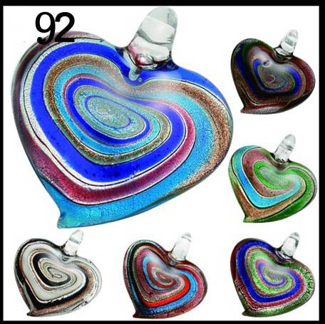 Murano Screw Heart (Sold in 12 pcs per package, assorted colors)