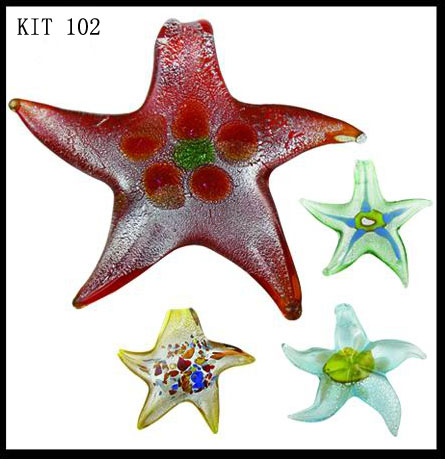 Murano Starfish (Sold in 12 pcs per package, assorted colors)