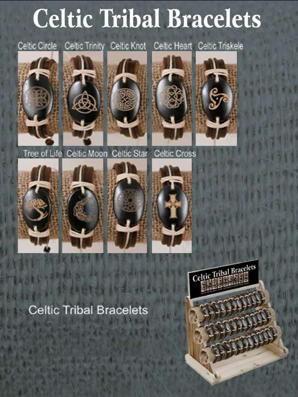 Celtic Tribal Bracelets(sold in per package of 9 pcs, assorted designs)