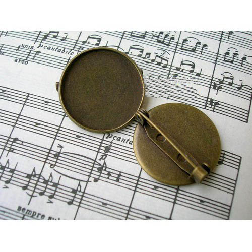 Bronze Circle Brooch Blank (23MM inside,sold in per package of 100pcs)
