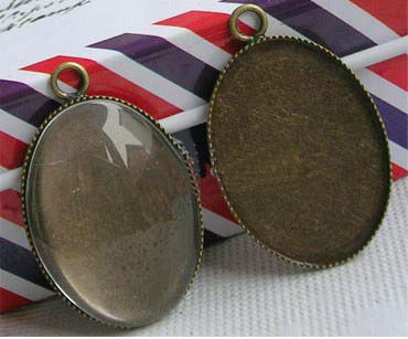 18x25MM Bronze Oval Photo Jewelry Pendant Blank (sold in per package of 150pcs)