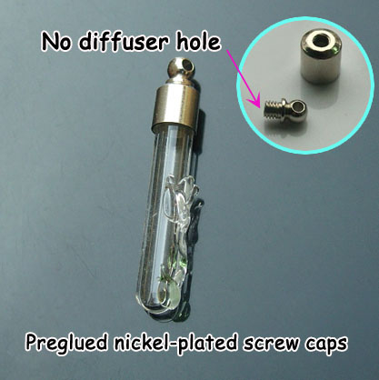 5MM Tube Rose Clear (Preglued Nickel-plated screw caps)