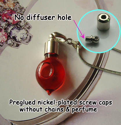 6MM Heart Plain(Preglued Nickel-plated screw caps,No Diffuser Hole)