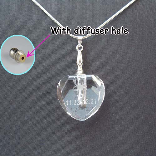Big Hole Flat Heart Clear With Carving Zodiac Signs(With Diffuser Hole)