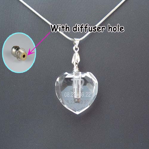 Big Hole Flat Heart Clear With Carving Zodiac Signs(With Diffuser Hole)