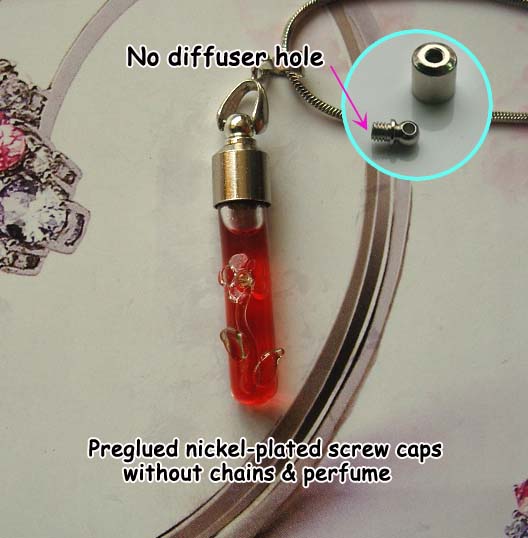 6MM Tube Flower Clear(Preglued Nickel-plated screw caps,No Diffuser Hole)