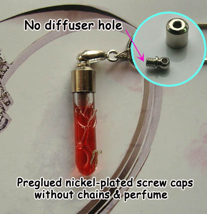 6MM Tube Rose Clear(Preglued Nickel-plated screw caps,No Diffuser Hole)