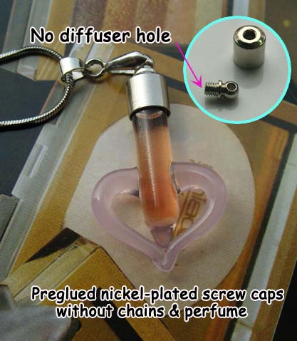 6MM Heart Pink(Preglued Nickel-plated screw caps,No Diffuser Hole)