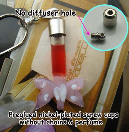 6MM  Butterfly Pink (Preglued Nickel-plated screw caps,No Diffuser Hole)