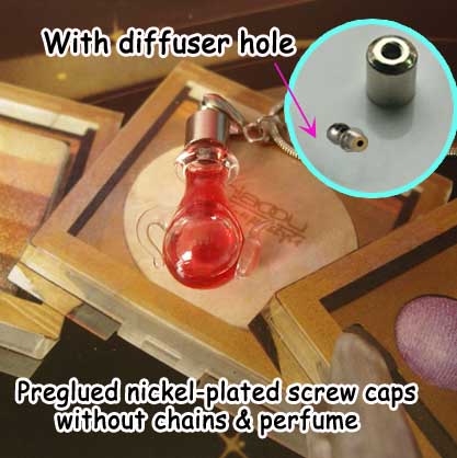 6MM Teapot Clear(Preglued Nickel-plated screw caps,With Diffuser Hole)