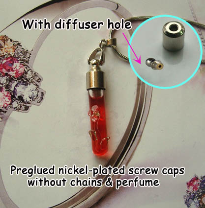 6MM Tube Flower Clear(Preglued Nickel-plated screw caps,With Diffuser Hole)