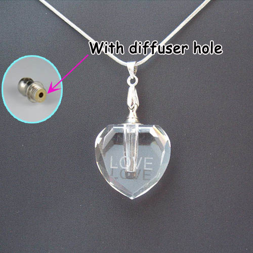 Big Hole Flat Heart Clear With Carving Love(With Diffuser Hole)