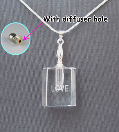 Big Hole Rectangular Cylinder Clear With Carving Love(With Diffuser Hole)