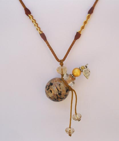 Murano Glass Perfume Necklace(with cord)