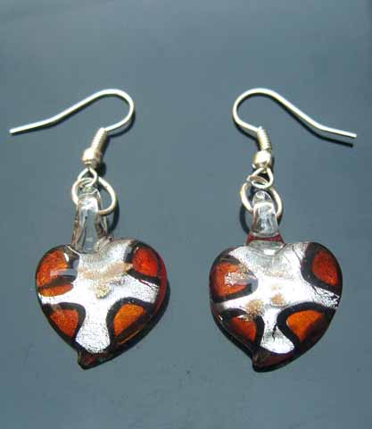Murano Heart  Earrings (sold in per pairs) 