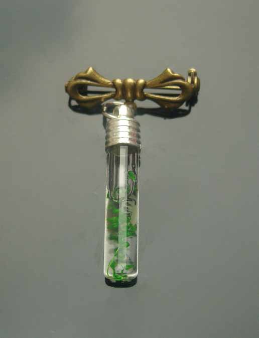 Bowknot Brooches with 6MM glass vials(Silver-plated Caps)