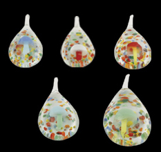 Murano Mushroom Pendant (Sold in 12 pcs per package, assorted colors)