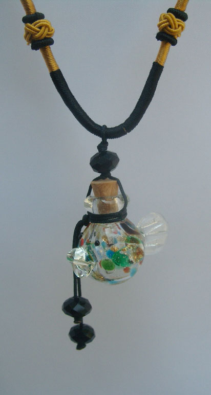 Murano Glass Perfume Necklace Fish(with cord)