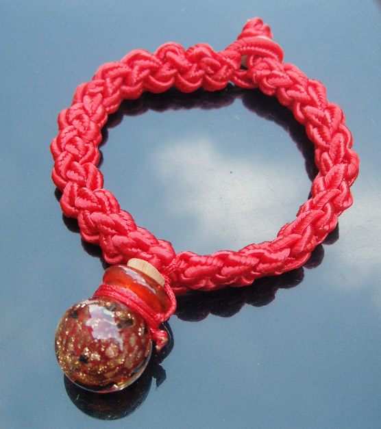 Murano Glass Perfume Vial Bracelet Red