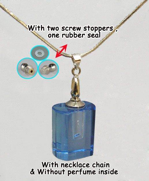 Big Hole Rectangular Cylinder Blue(with the necklace chains)
