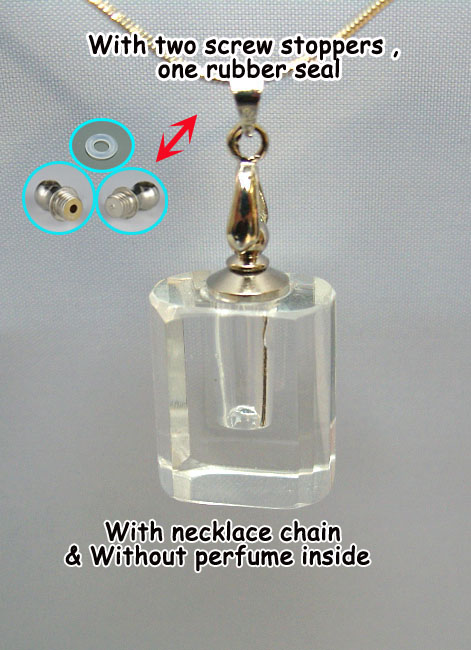 Big Hole Rectangular Cylinder Clear(with the necklace chains)