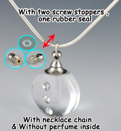 Round Clear (with necklace chain)