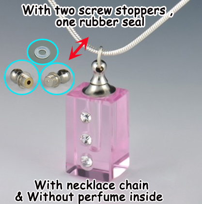 Square Pink (with necklace chain)