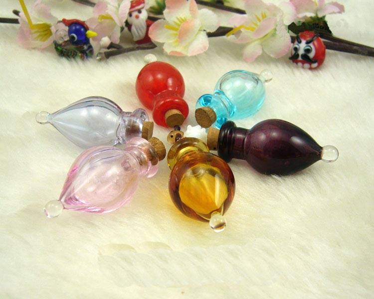 Murano Glass Essential Oil Vial Tear Drop (18MMx35MM, assorted colors)