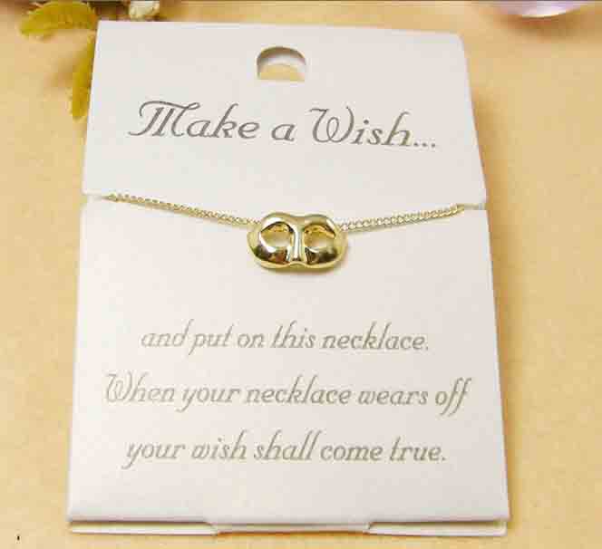 Top Sale Gold Color Make A Wish Necklace Mask(Sold in per package of 20pcs)