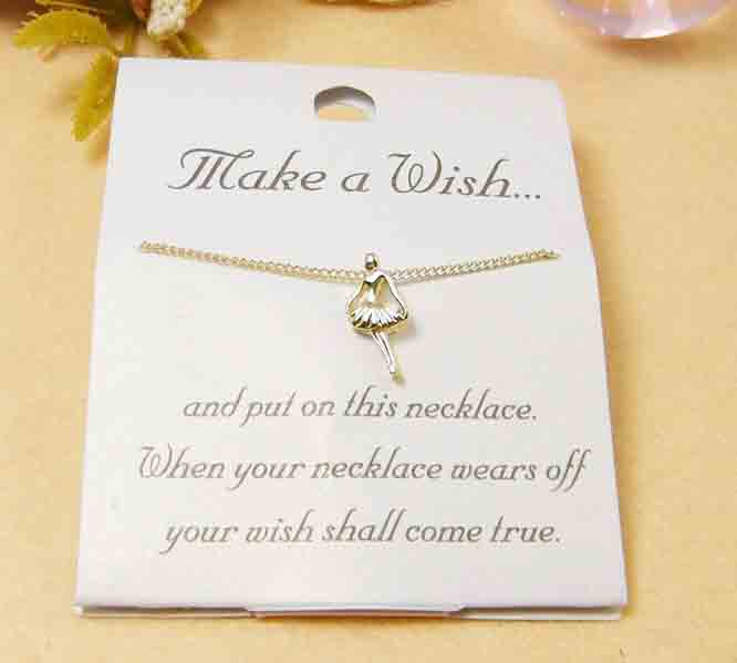 Top Sale Gold Color Make A Wish Necklace Fairy(Sold in per package of 20pcs)