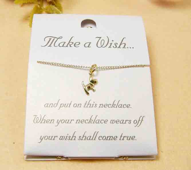 Top Sale Gold Color Make A Wish Necklace Dog(Sold in per package of 20pcs)
