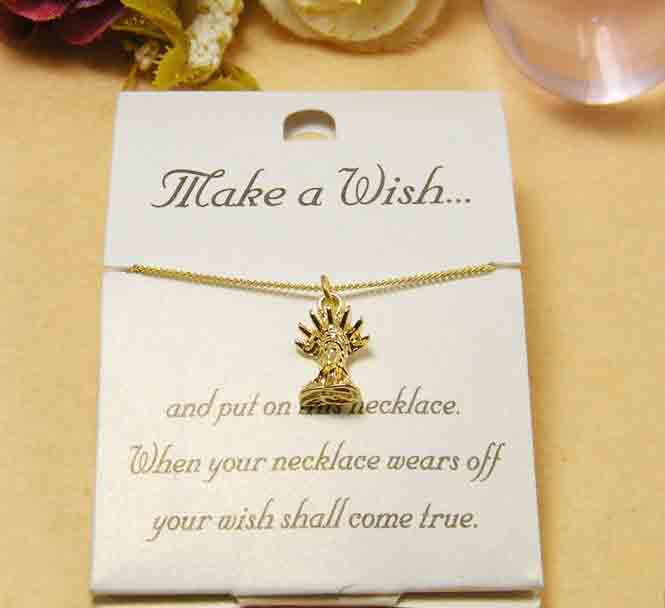 Top Sale Gold Color Make A Wish Necklace Statue of Liberty(Sold in per package of 20pcs)