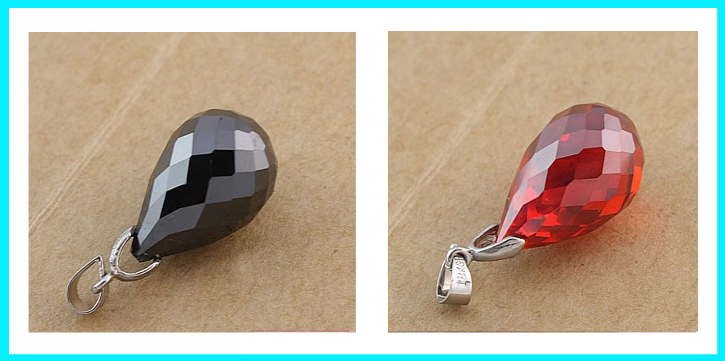 Diamond Drop Zircon Pendants(Sold in per package of 12pcs,assorted colors)