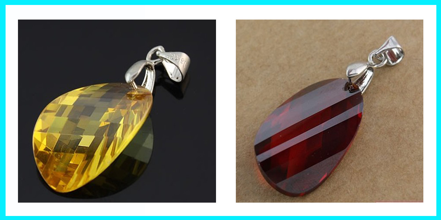Oval Zircon Pendants(Sold in per package of 12pcs,assorted colors)