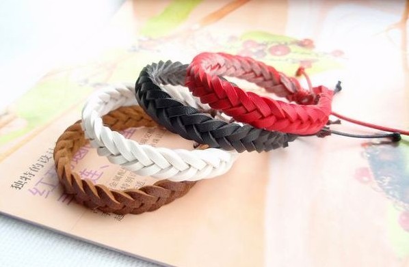 Leather Bracelets(Sold in per package of 50pcs,assorted colors)