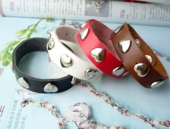 Leather Bracelets(Sold in per package of 80pcs,assorted colors)