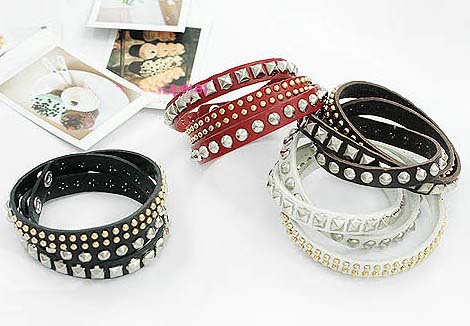Leather Bracelets(Sold in per package of 35pcs,assorted colors)