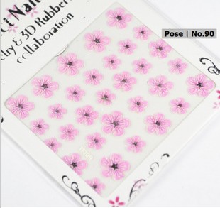 Dried Flower Nail Stickers (Sold in per package of 80pcs,assorted)
