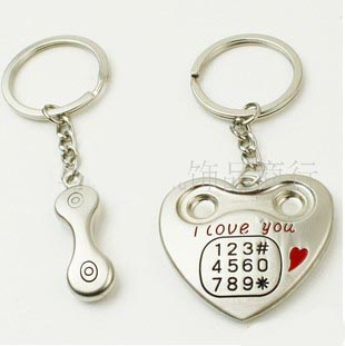Aolly Lovers Keychain Charms Telephone (Sold in per package of 50 pairs)