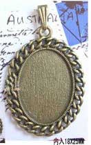 18x25MM Bronze Oval Photo Jewelry Pendant Blank (sold in per package of 50pcs)
