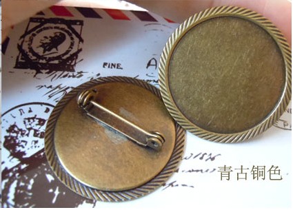Bronze Brooch Blank (25MM inside,sold in per package of 50pcs)
