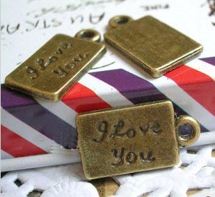 16X9MM Bronze Rectangle Trinket charms (sold in per package of 300pcs)